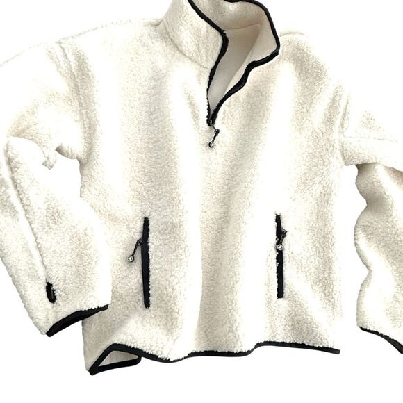 Brooks Brothers Teddy Pile Plush Fleece Half-Zip Pullover in White Women’s XL - Picture 11 of 15